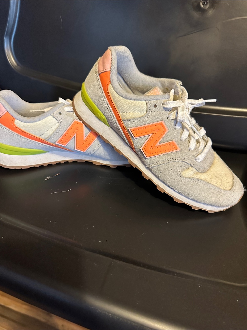 New Balance Women’s Sneakers - Light Gray with Orange & Lime Accents